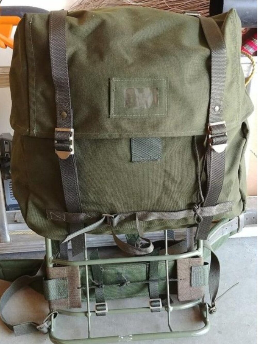 Swedish Military Surplus SJ35 Od Green Army Backpack Rucksack with Metal Frame